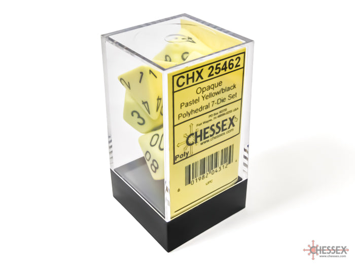Opaque Pastel Yellow/back | 7-Dice, 16mm, 12mm, d10s by Chessex
