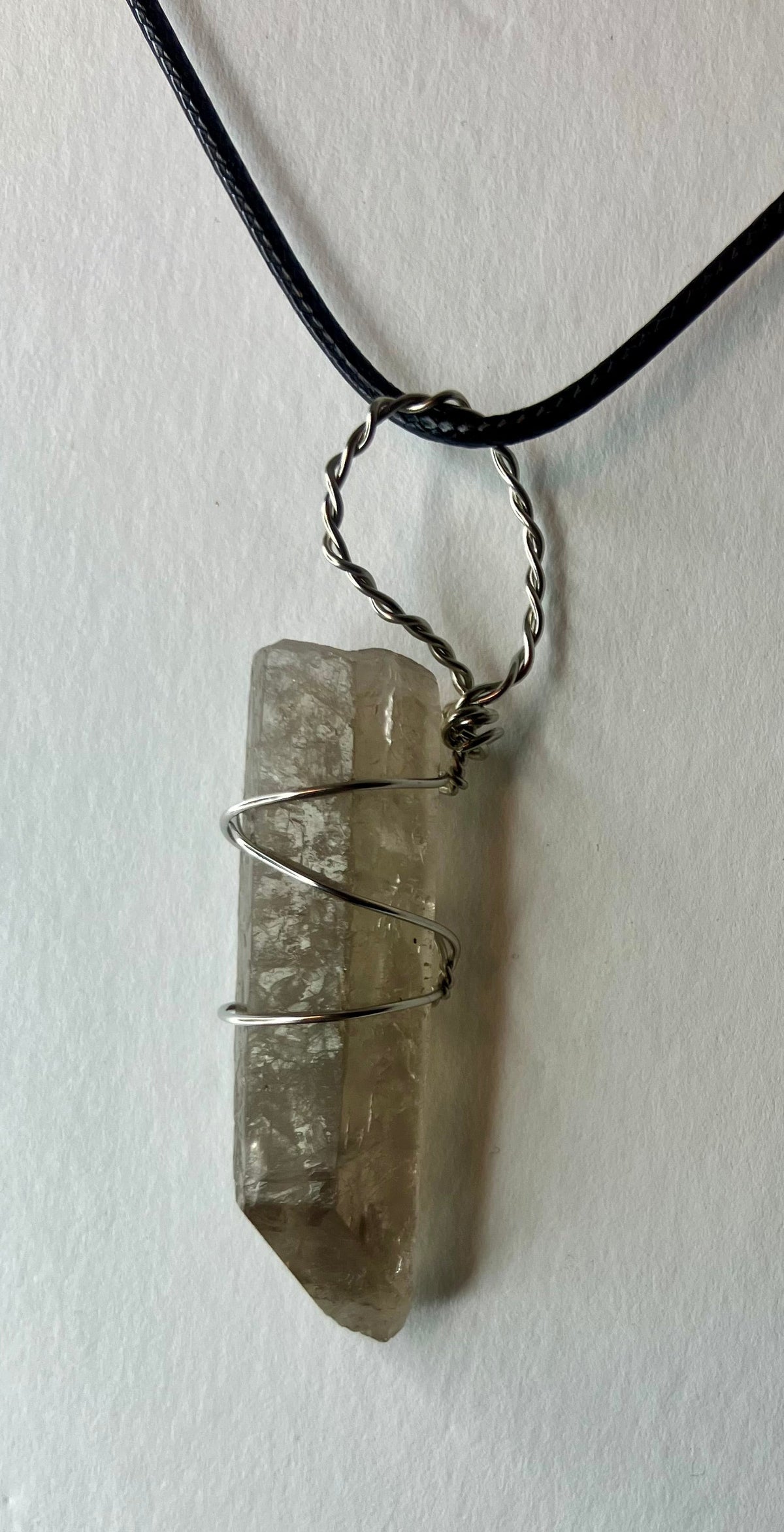Wire Wrapped Stone and Crystal Necklaces, Stainless Steel