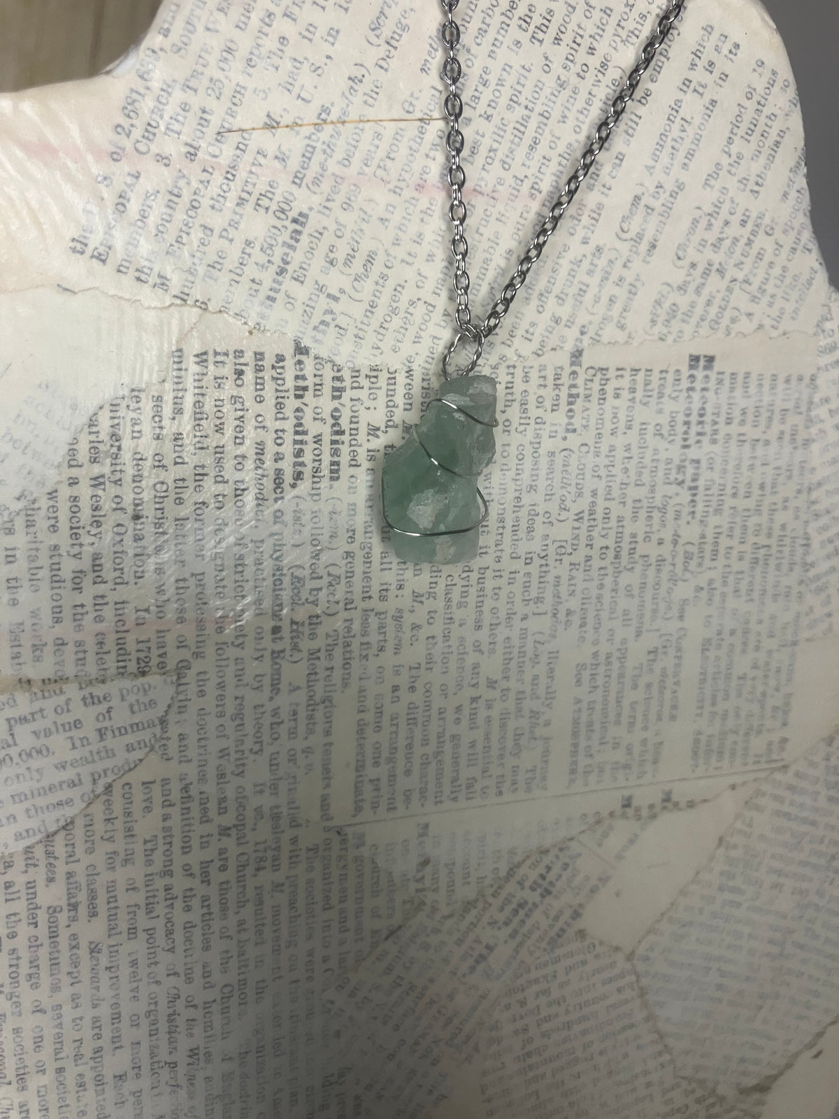 Wire Wrapped Stone and Crystal Necklaces, Stainless Steel