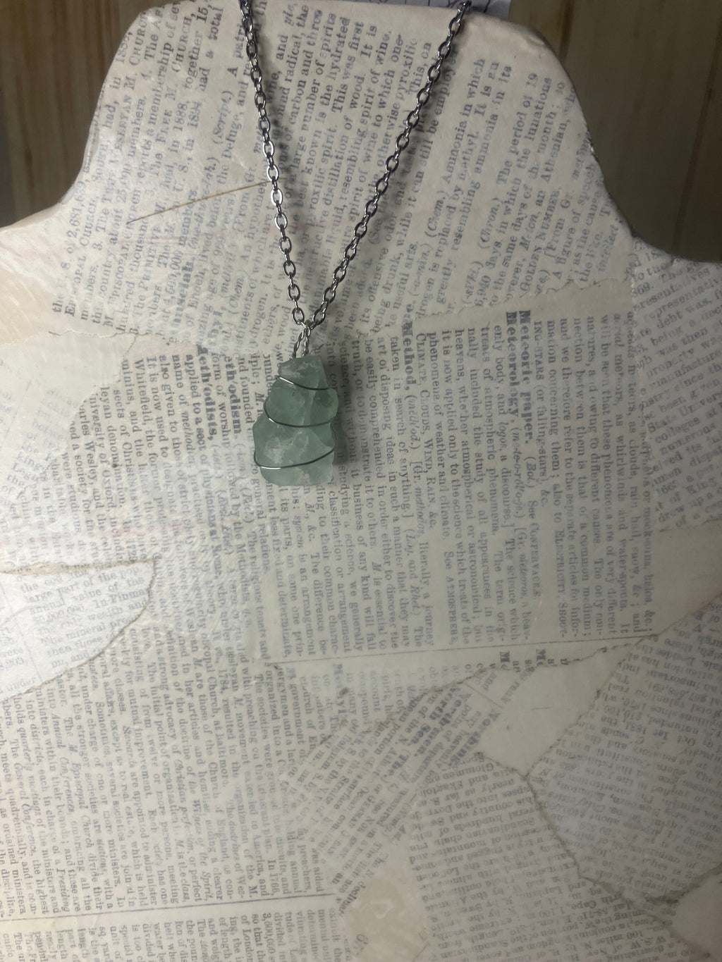 Wire Wrapped Stone and Crystal Necklaces, Stainless Steel