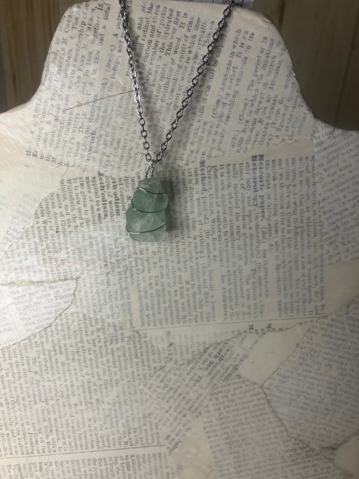 Wire Wrapped Stone and Crystal Necklaces, Stainless Steel