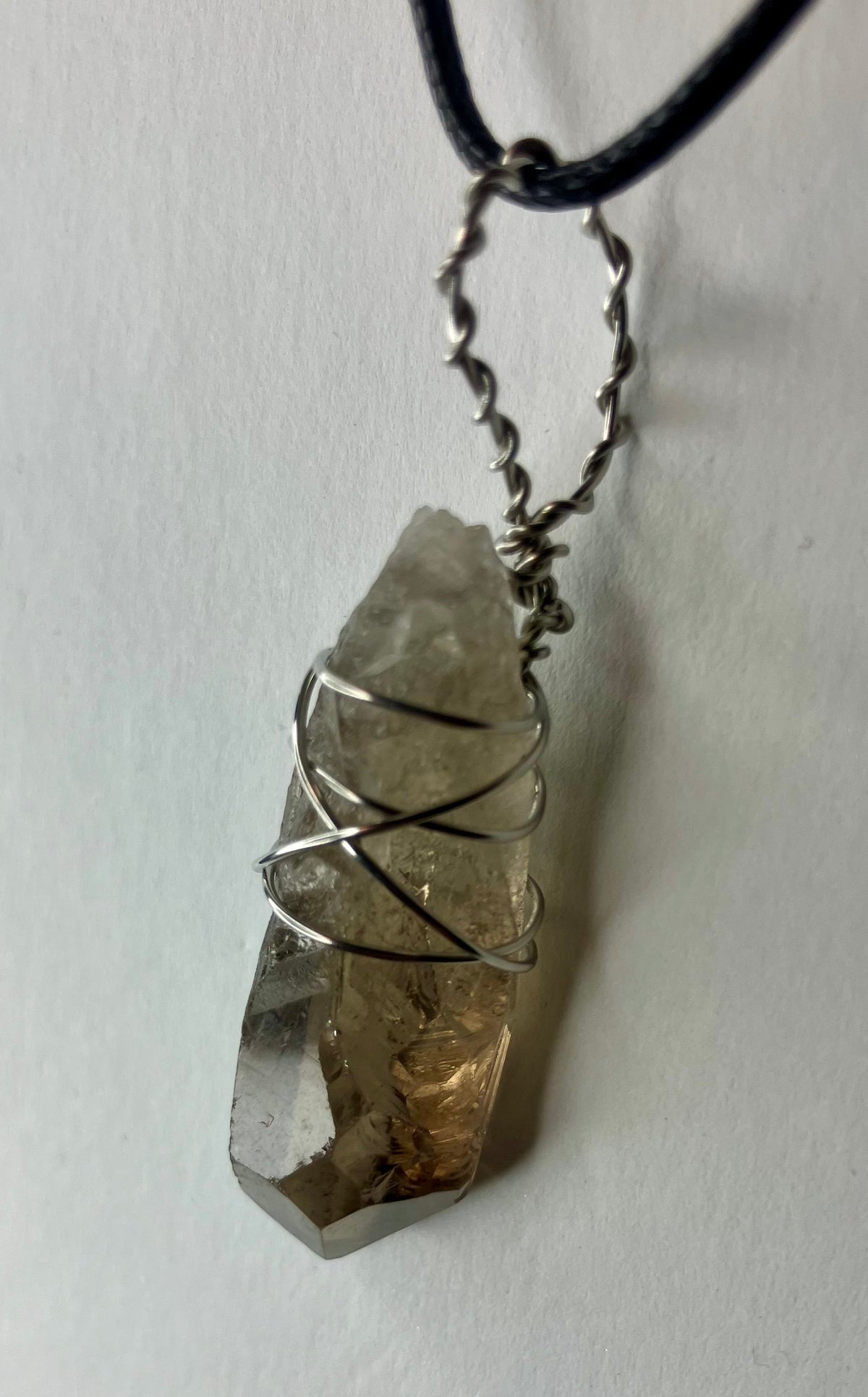 Wire Wrapped Stone and Crystal Necklaces, Stainless Steel