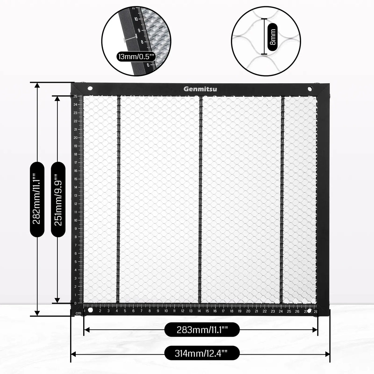 Honeycomb Laser Bed, 12.4" x 11.1" Perfect fit for Kortek Laser Engraver and Cutter Machine, Laser Engrave Accessories Bed Table for Fast Heat Dissipation and Desk Protection
