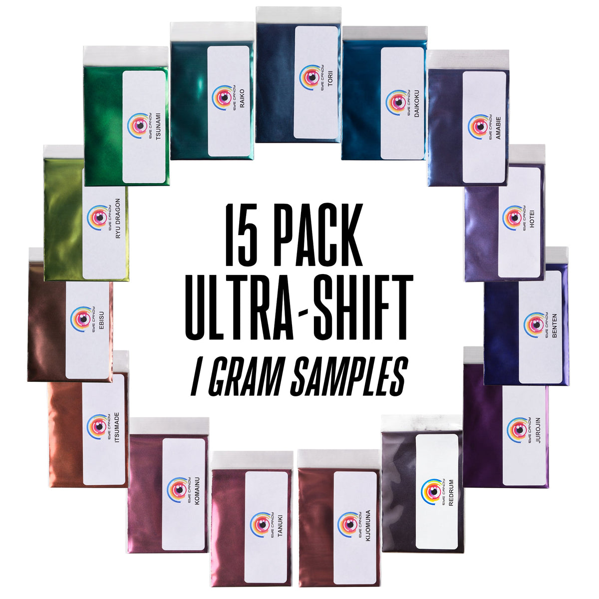 15 Color UltraShift Pigment Powder Variety Pack Set
