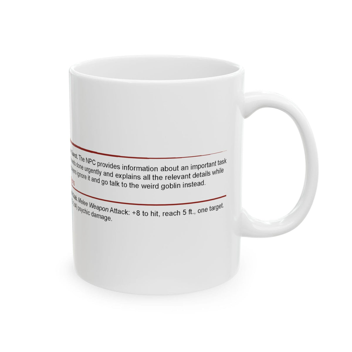 D&D Essential NPC Stat Block Mug