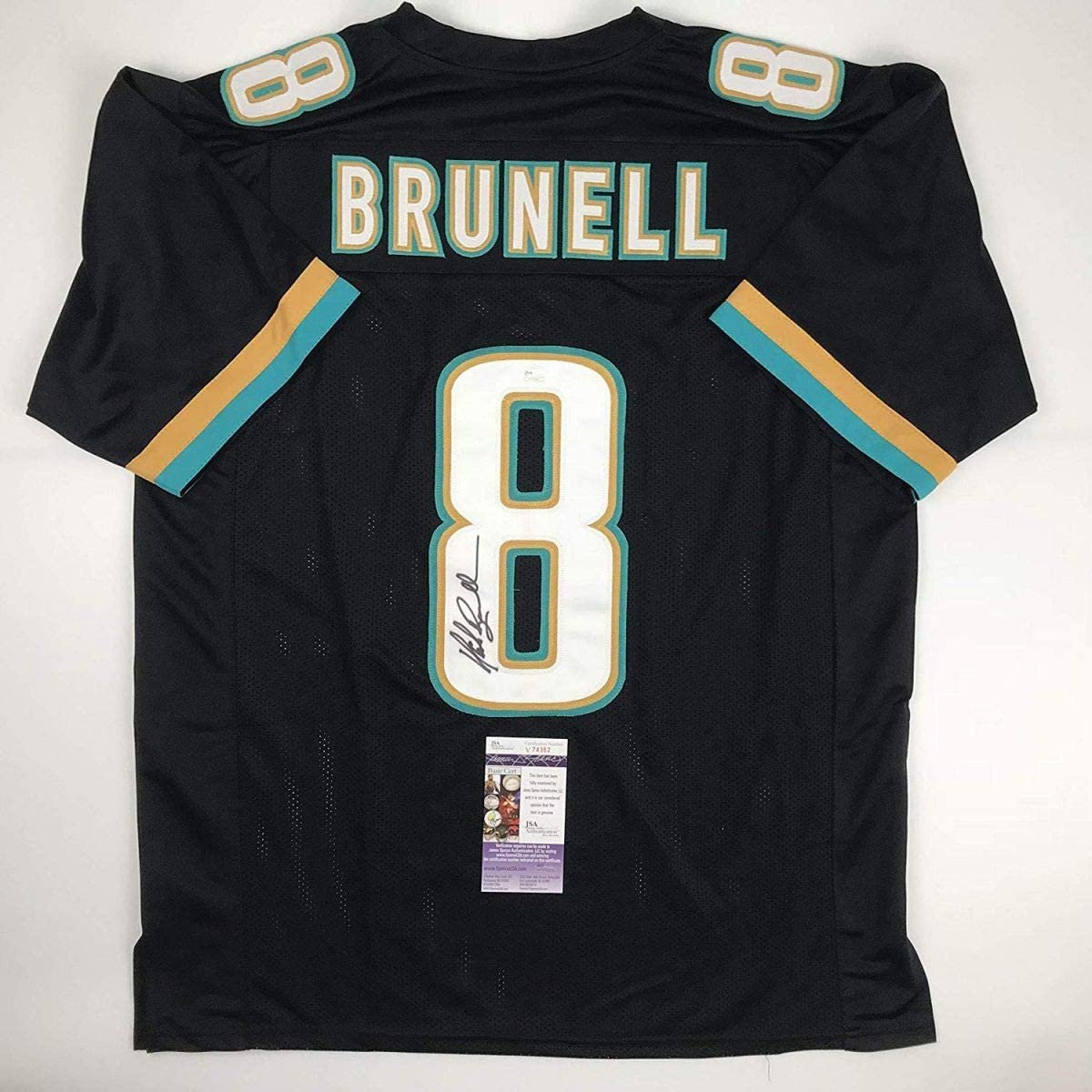 Autographed/Signed Mark Brunell Jacksonville Black Football Jersey JSA COA