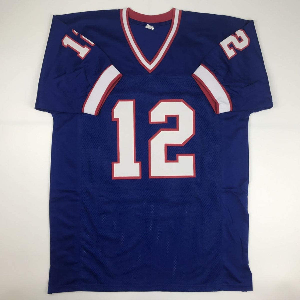 Autographed/Signed Jim Kelly Buffalo Blue Football Jersey JSA COA
