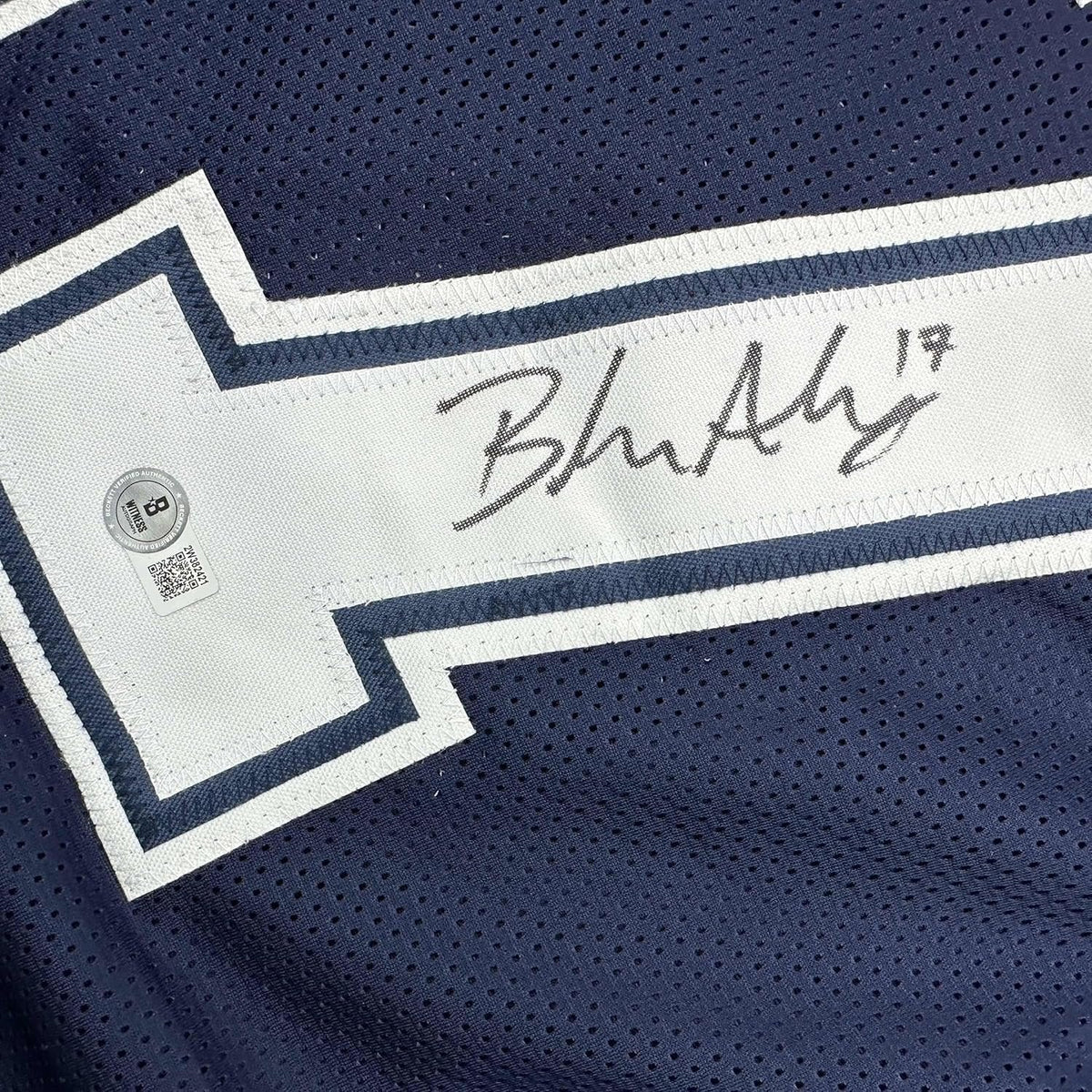Framed Autographed/Signed Brandon Aubrey 35x39 Dallas Blue Football Jersey Beckett BAS COA