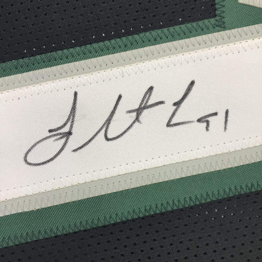 Framed Autographed/Signed Fletcher Cox 35x39 Philadelphia Black Football Jersey JSA COA
