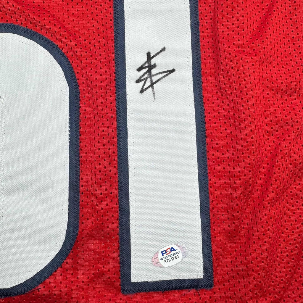 Framed Autographed/Signed Will Anderson Jr. 35x39 Houston Red Football Jersey PSA/DNA COA