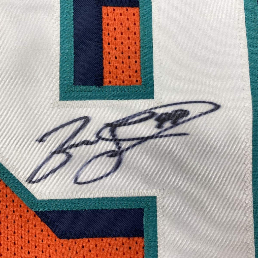 Autographed/Signed Jason Taylor Miami Orange Football Jersey JSA COA