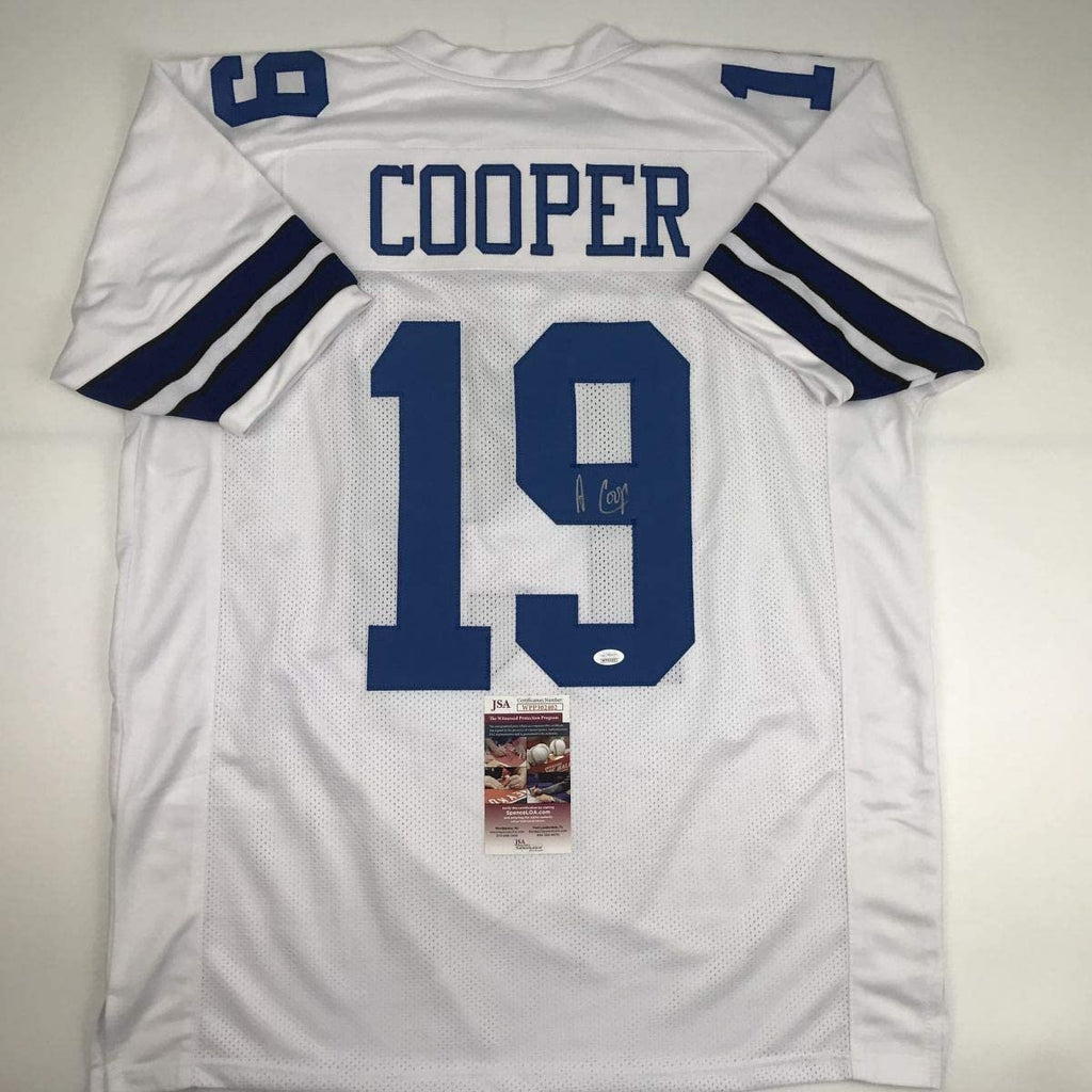 Autographed/Signed Amari Cooper Dallas White Football Jersey JSA COA
