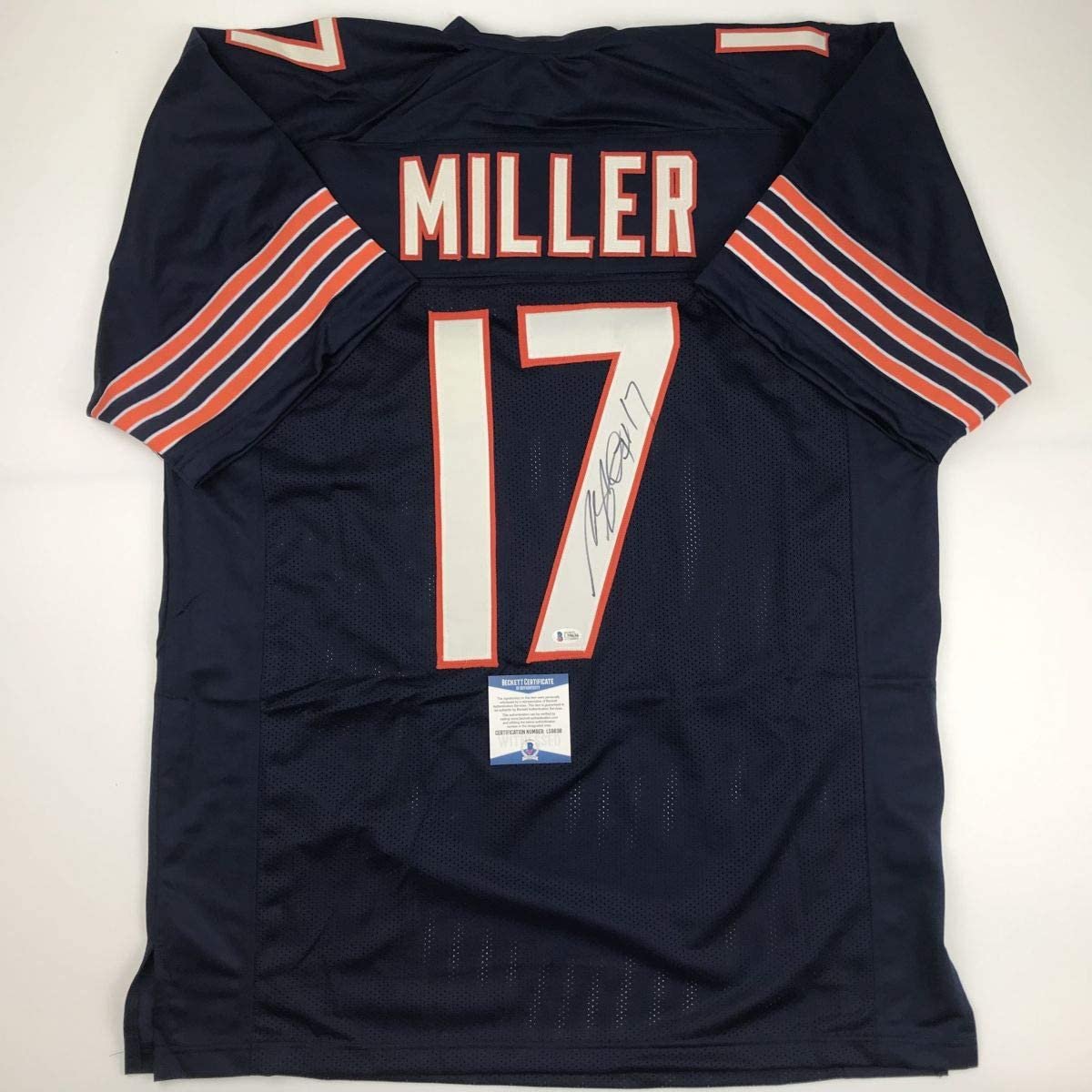 Autographed/Signed Anthony Miller Chicago Blue Football Jersey Beckett BAS COA
