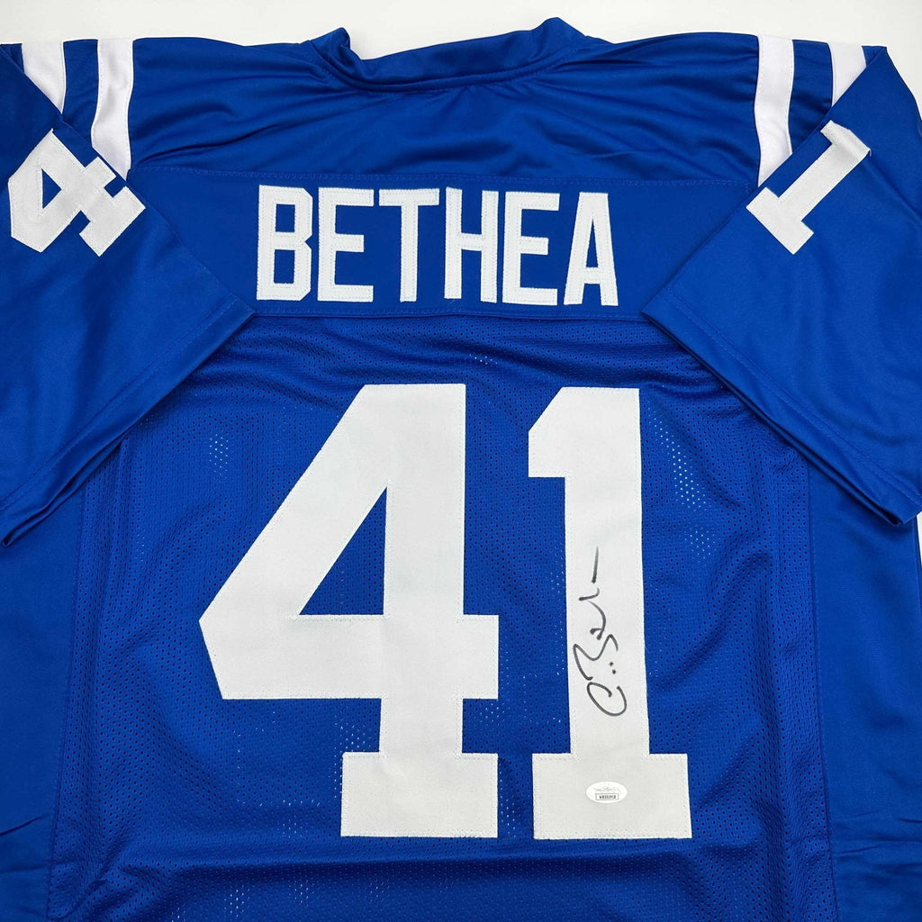 Autographed/Signed Antoine Bethea Indianapolis Blue Football Jersey JSA COA