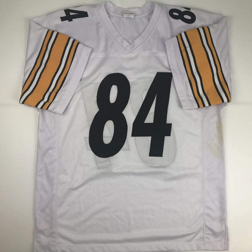 Autographed/Signed Antonio Brown Pittsburgh White Football Jersey Beckett BAS COA