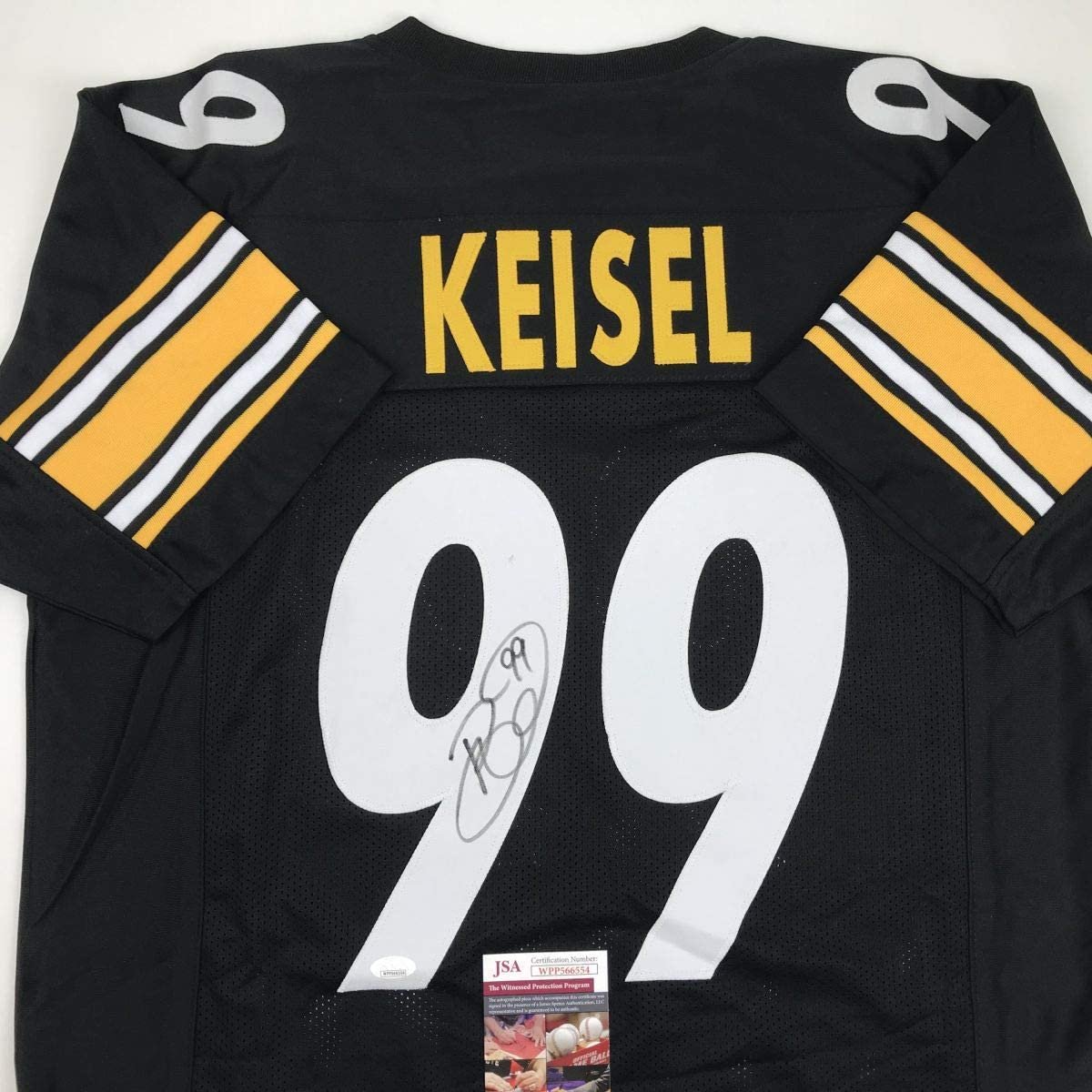 Autographed/Signed Brett Keisel Pittsburgh Black Football Jersey JSA COA