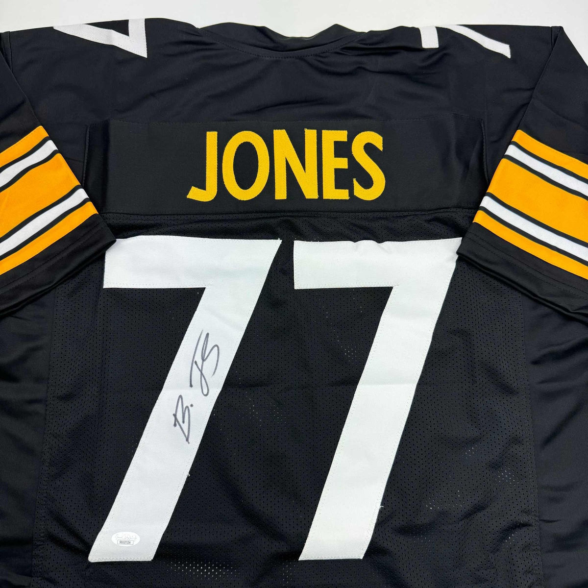 Autographed/Signed Broderick Jones Pittsburgh Black Football Jersey JSA COA