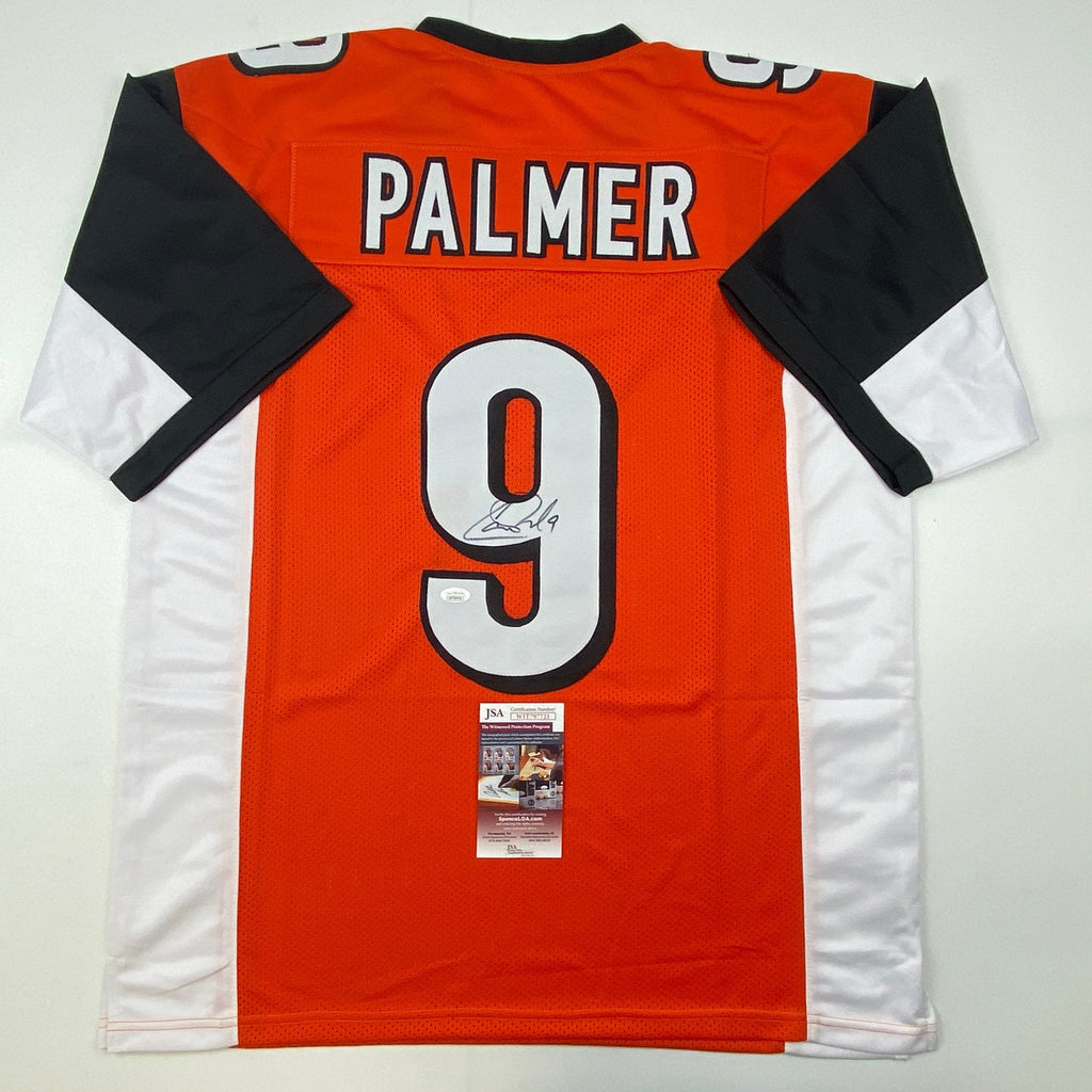 Autographed/Signed Carson Palmer Cincinnati Orange Football Jersey JSA COA
