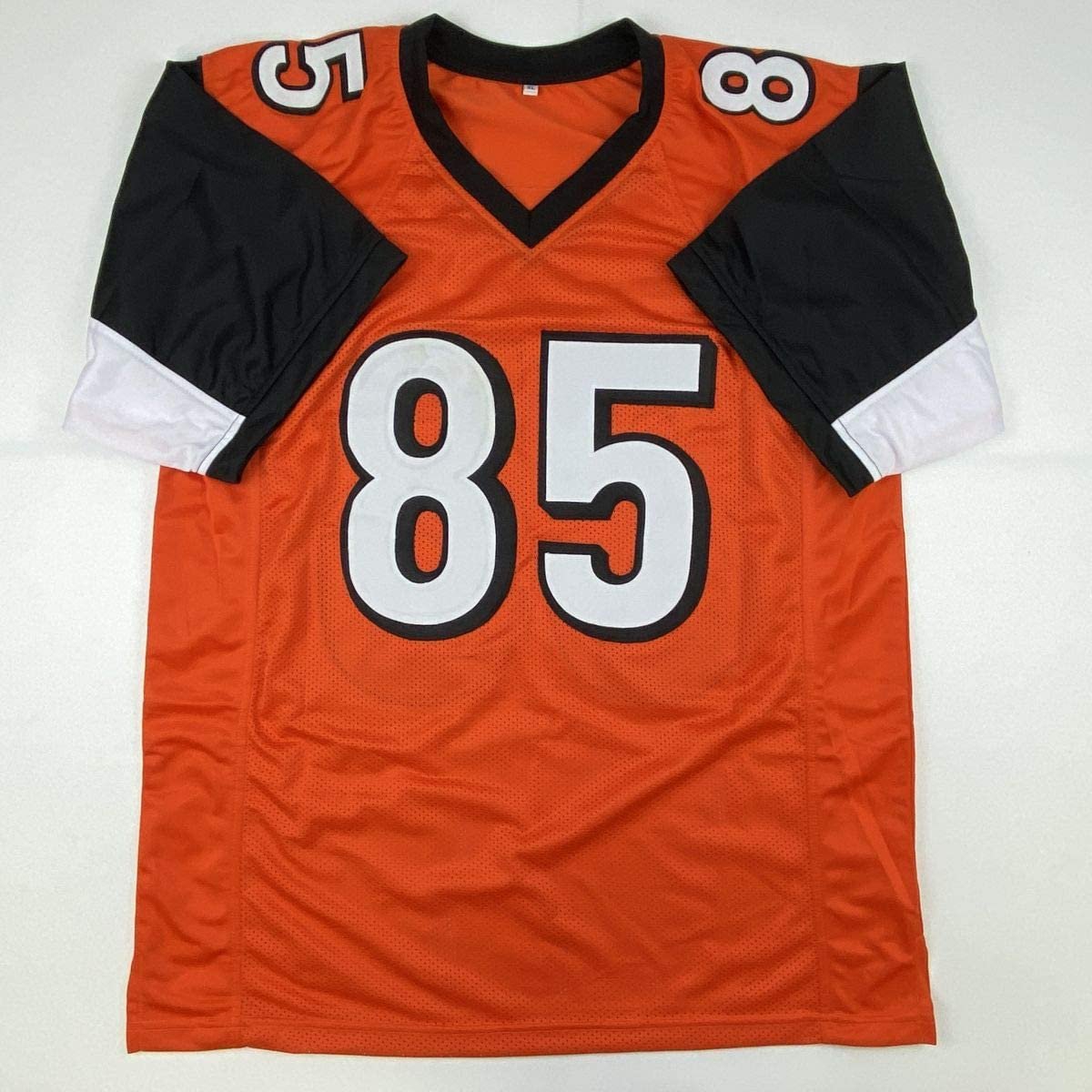 Autographed/Signed Chad Ochocinco (Johnson) Cincinnati Orange Football Jersey JSA COA