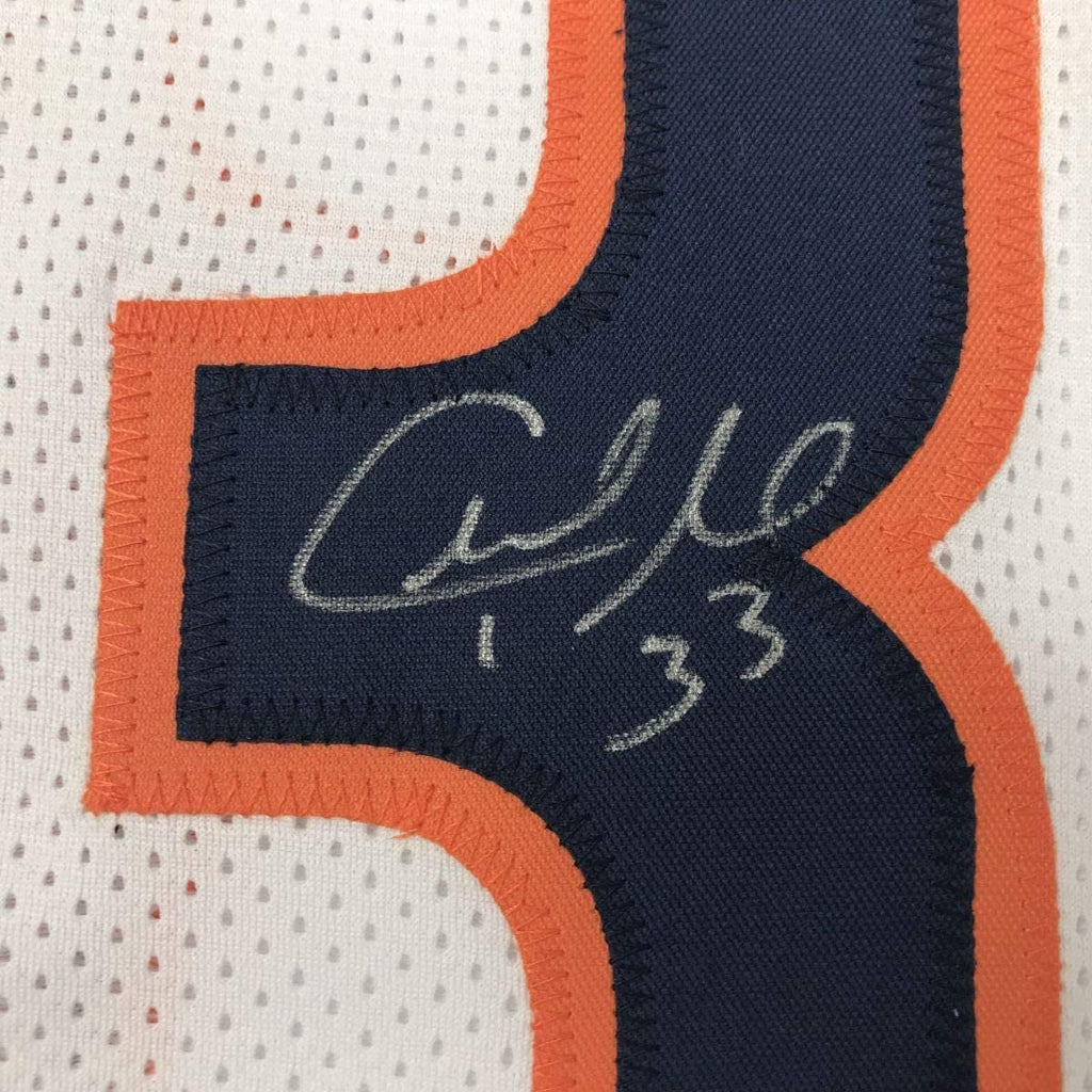 Autographed/Signed Charles Tillman Peanut Chicago White Football Jersey JSA COA