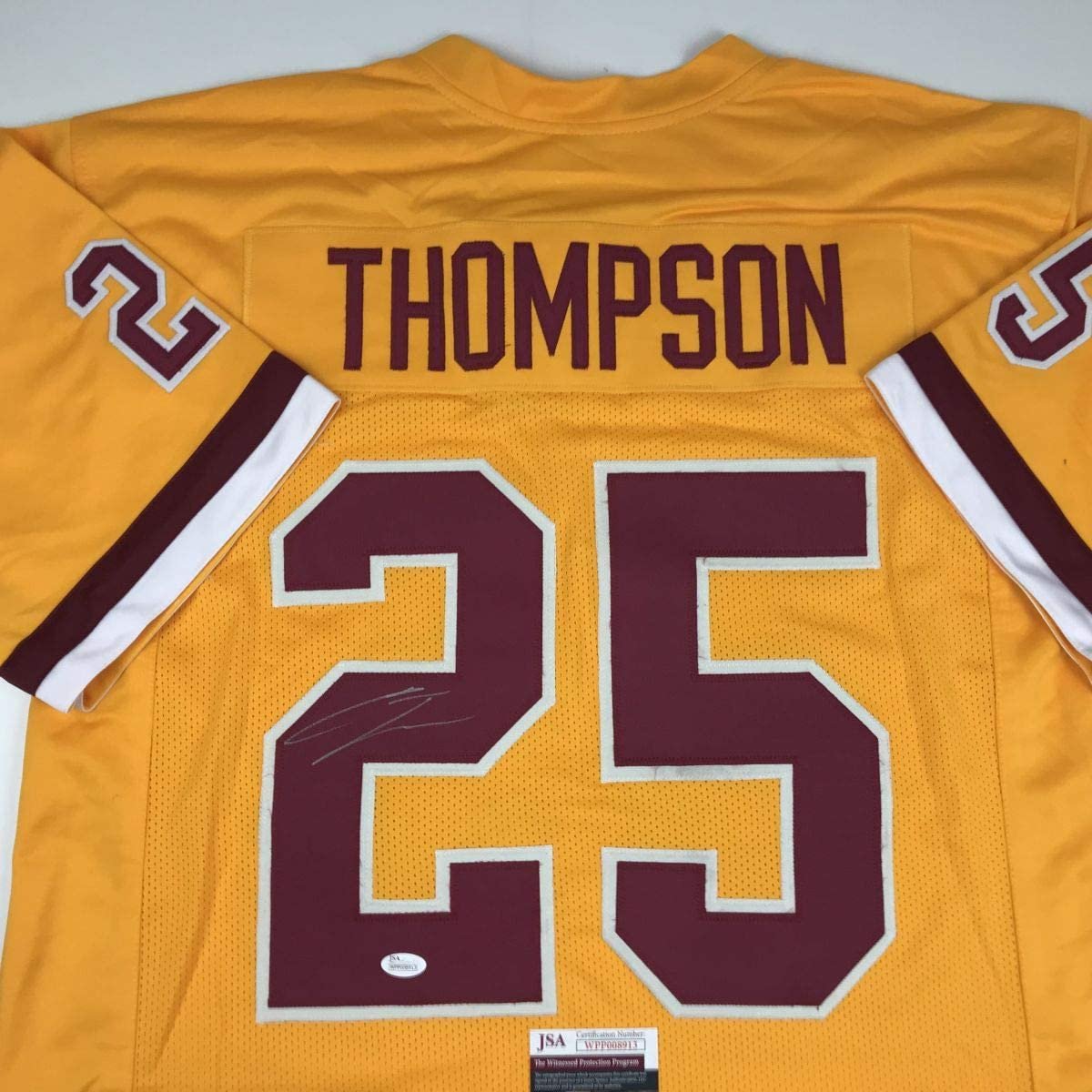 Autographed/Signed Chris Thompson Washington Yellow Football Jersey JSA COA