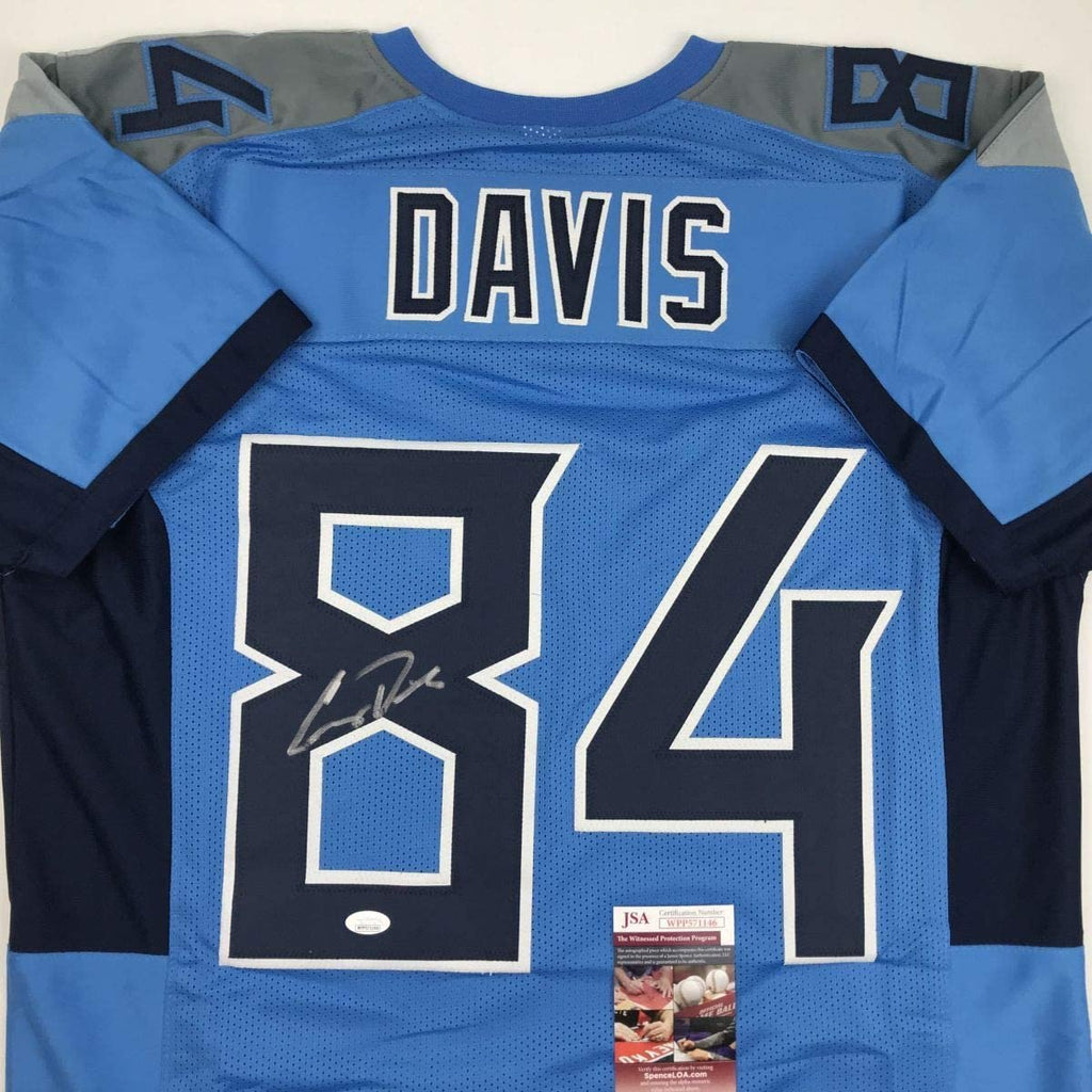 Autographed/Signed Corey Davis Tennessee 2018 Powder Blue Football Jersey JSA COA