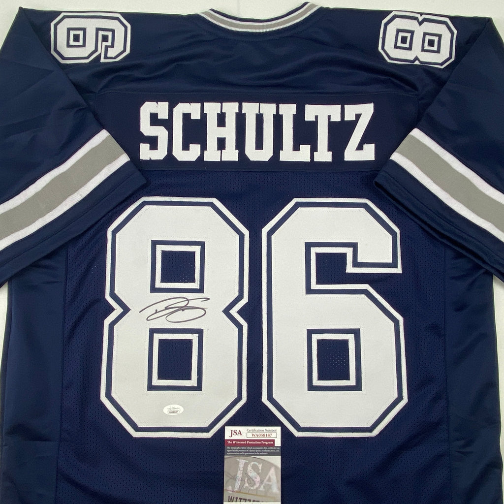 Autographed/Signed Dalton Schultz Dallas Dark Blue Football Jersey JSA COA