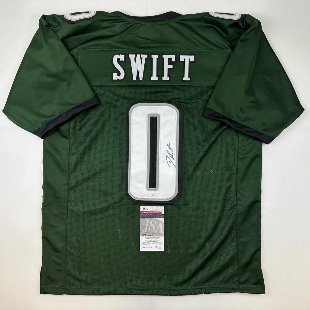 Autographed/Signed D'Andre Swift Philadelphia Green Football Jersey JSA COA