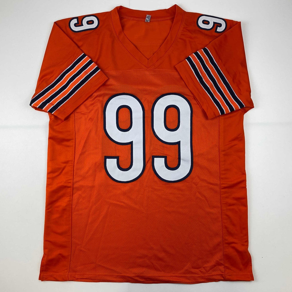 Autographed/Signed Dan Hampton HOF 2002 Chicago Orange Football Jersey Beckett BAS COA