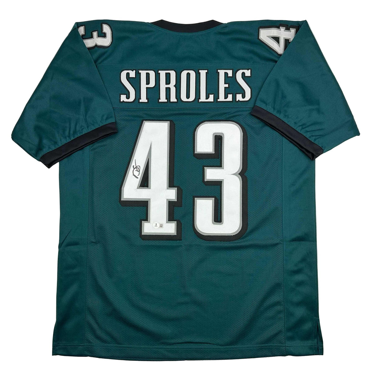 Autographed/Signed Darren Sproles Philadelphia Green Football Jersey Beckett BAS COA