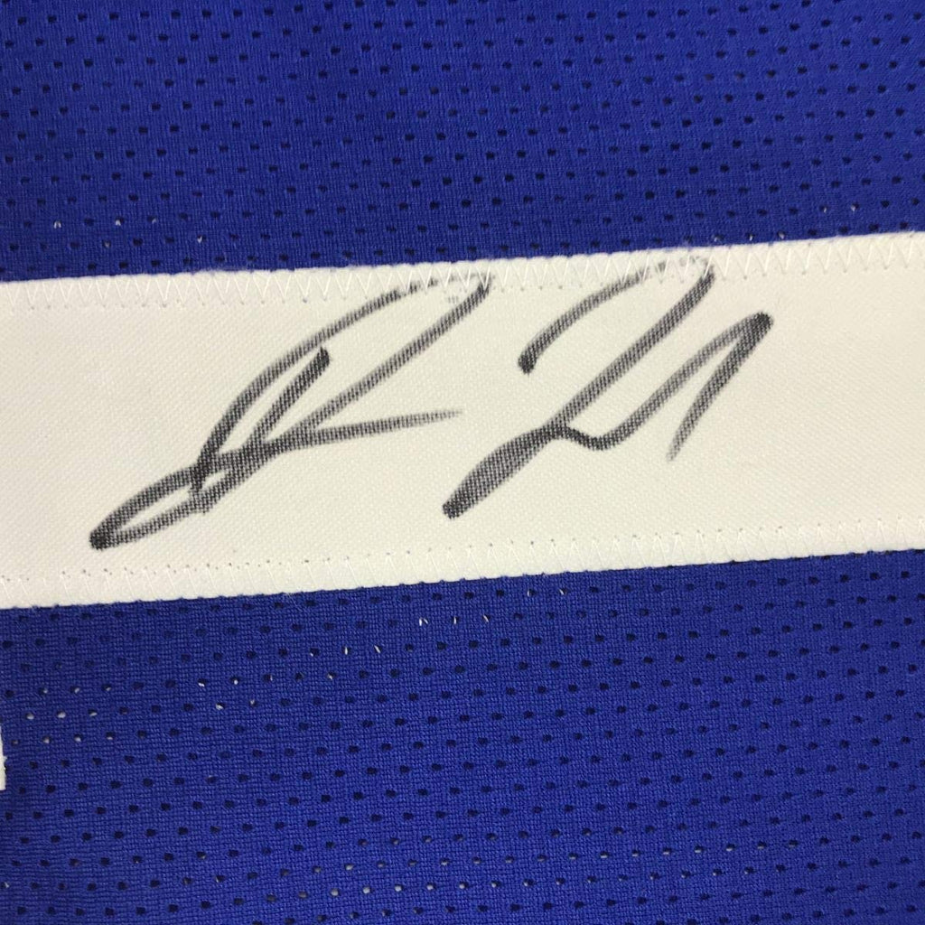 Autographed/Signed Devin Funchess Indianapolis Blue Football Jersey JSA COA