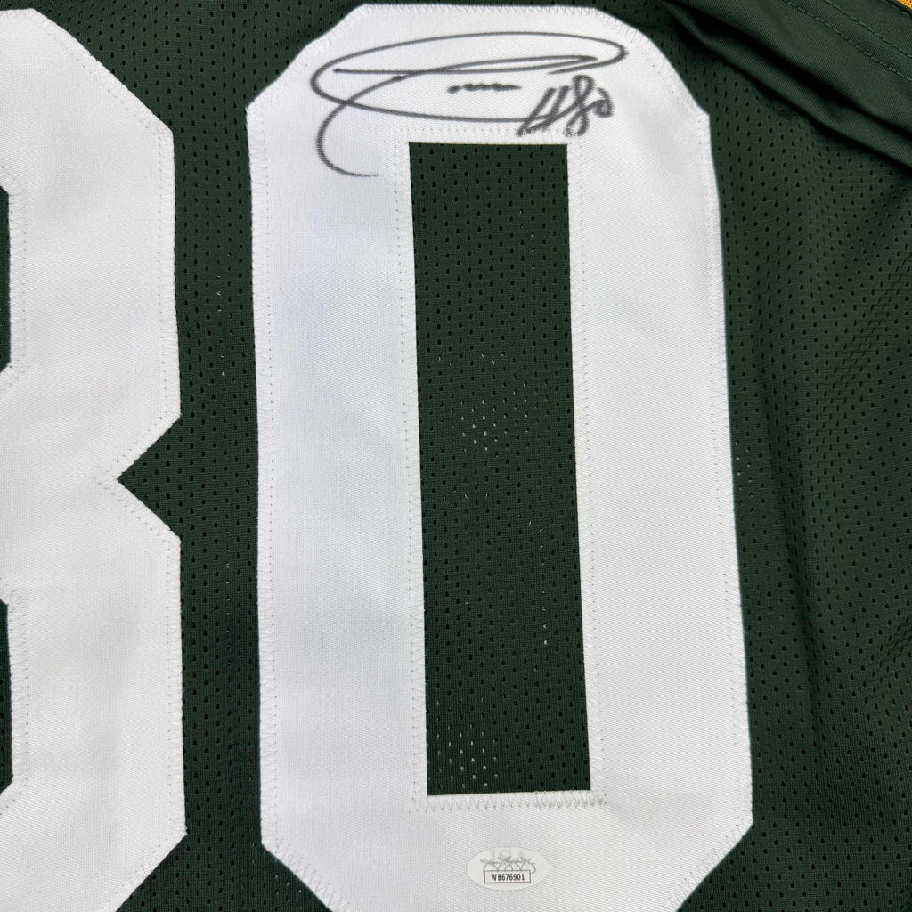 Autographed/Signed Donald Driver Green Bay Green Football Jersey JSA COA