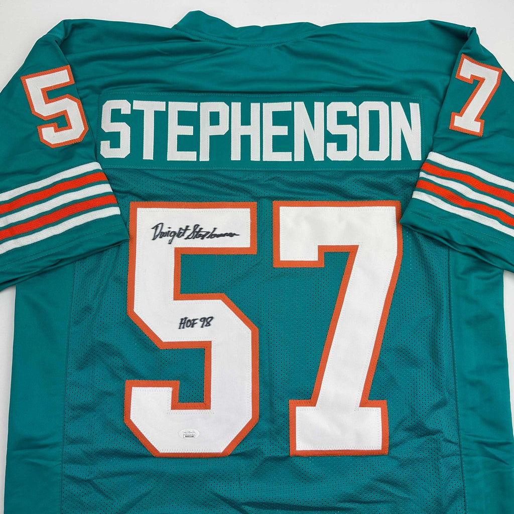 Autographed/Signed Dwight Stephenson HOF 98 Miami Teal Football Jersey JSA COA