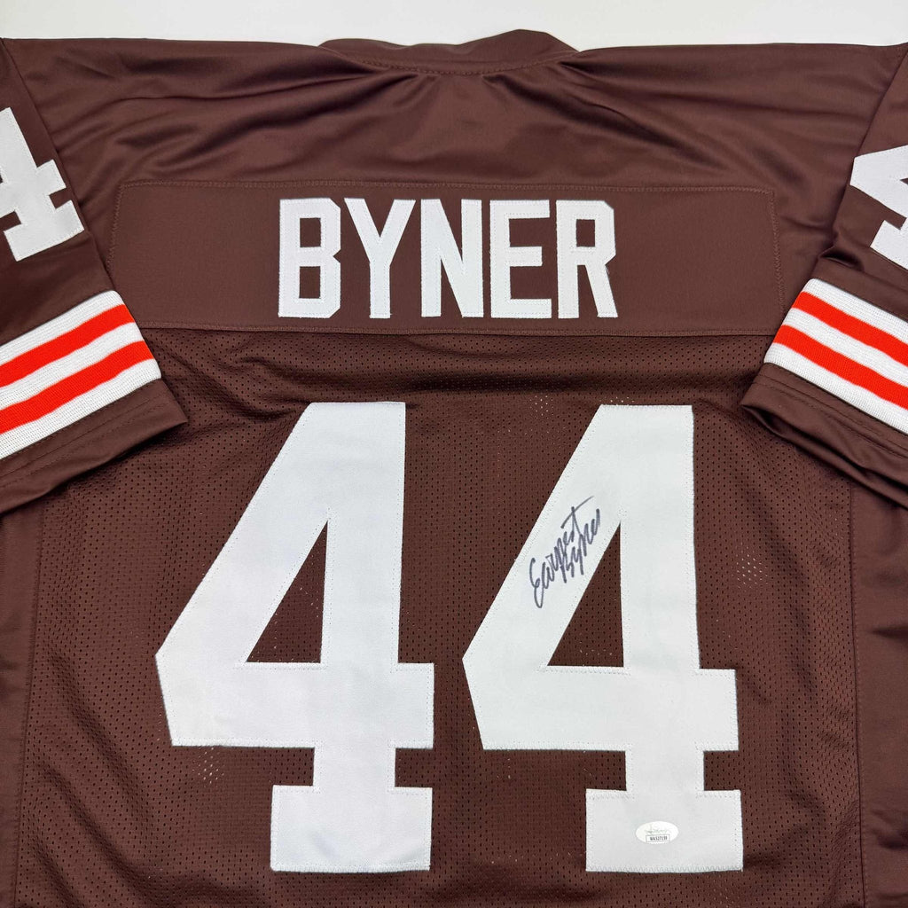 Autographed/Signed Earnest Byner Cleveland Brown Football Jersey JSA COA