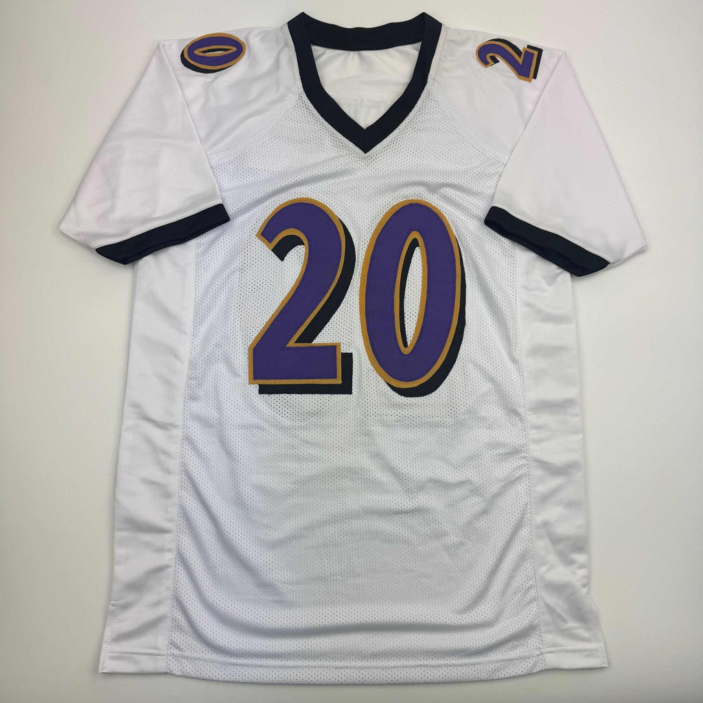 Autographed/Signed Ed Reed Baltimore White Football Jersey Beckett BAS COA