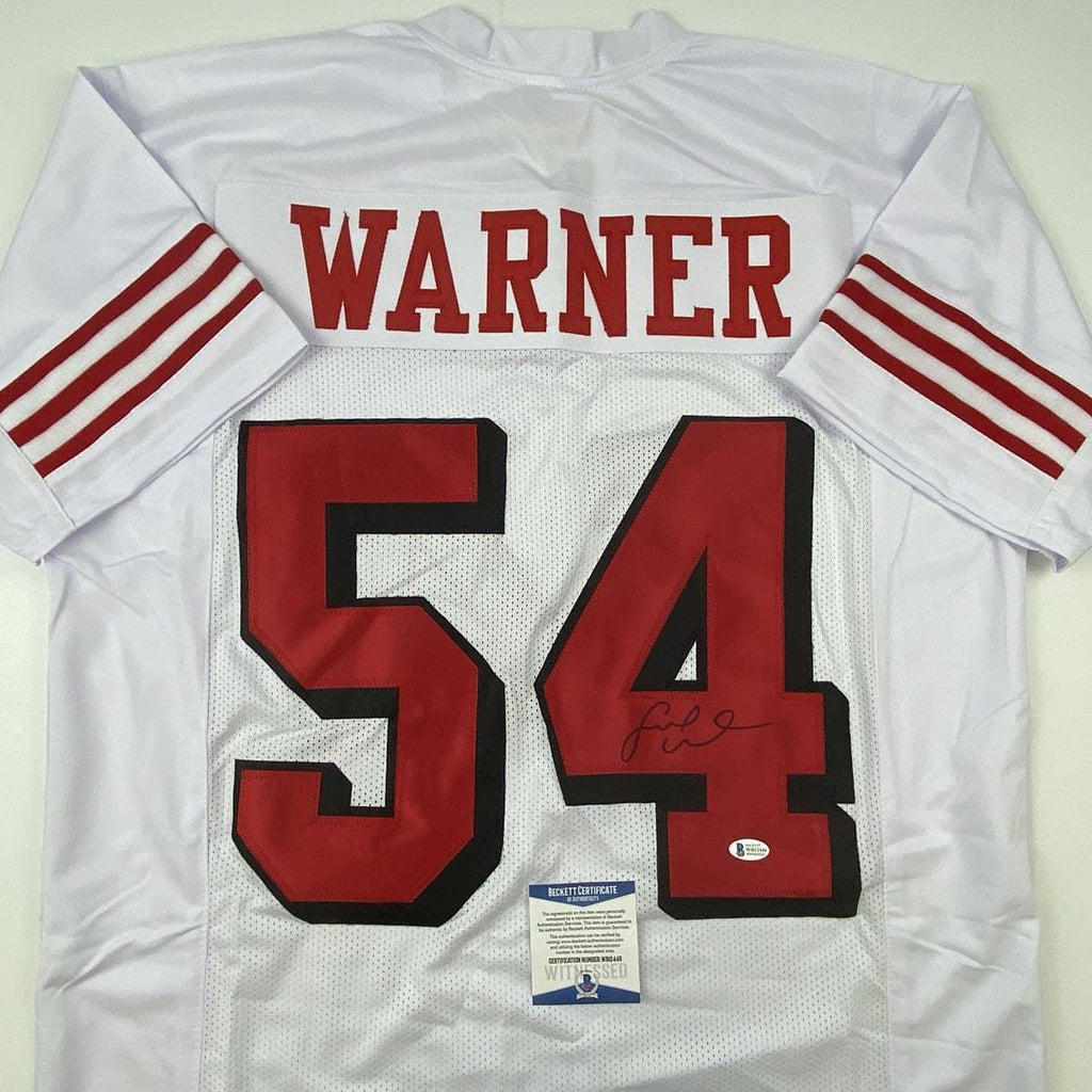 Autographed/Signed Fred Warner San Francisco White Alternate Football Jersey Beckett BAS COA