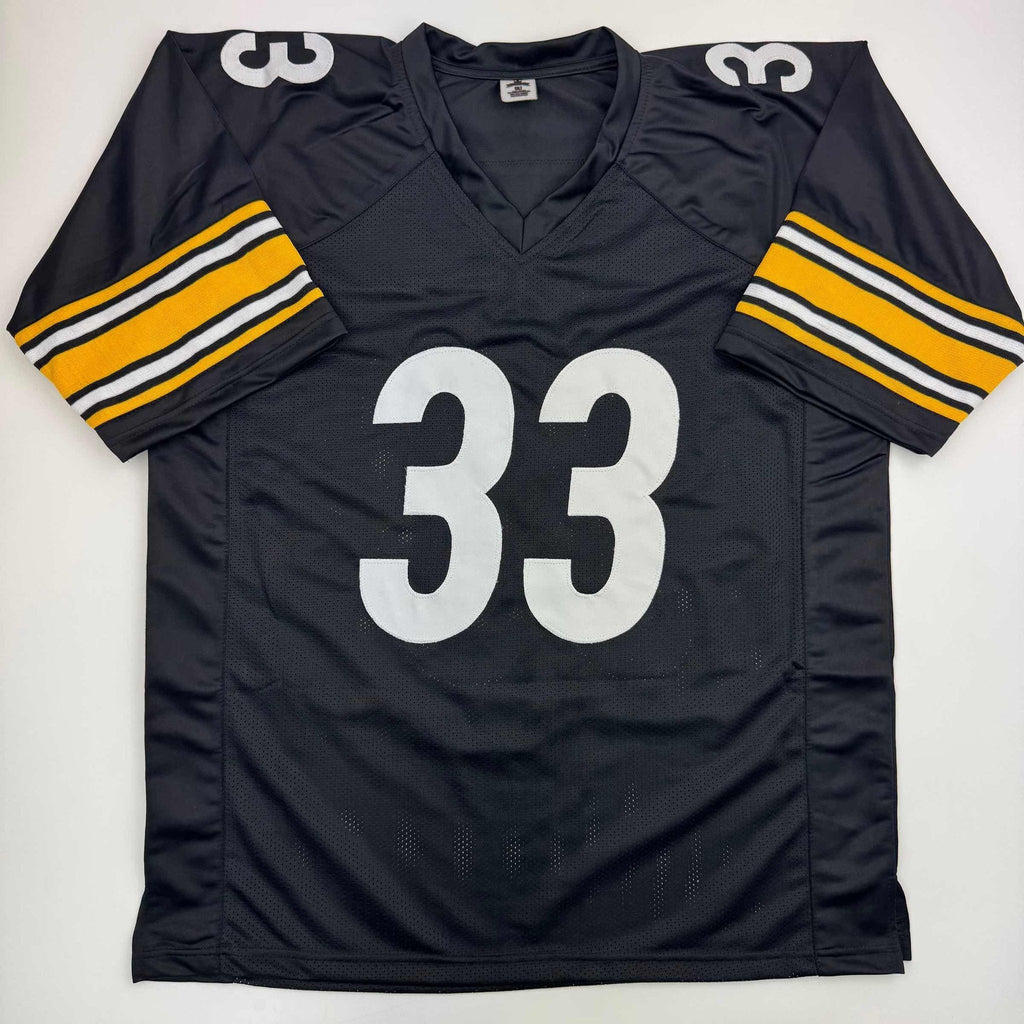 Autographed/Signed Jack Sawyer Pittsburgh Black Football Jersey Beckett BAS COA
