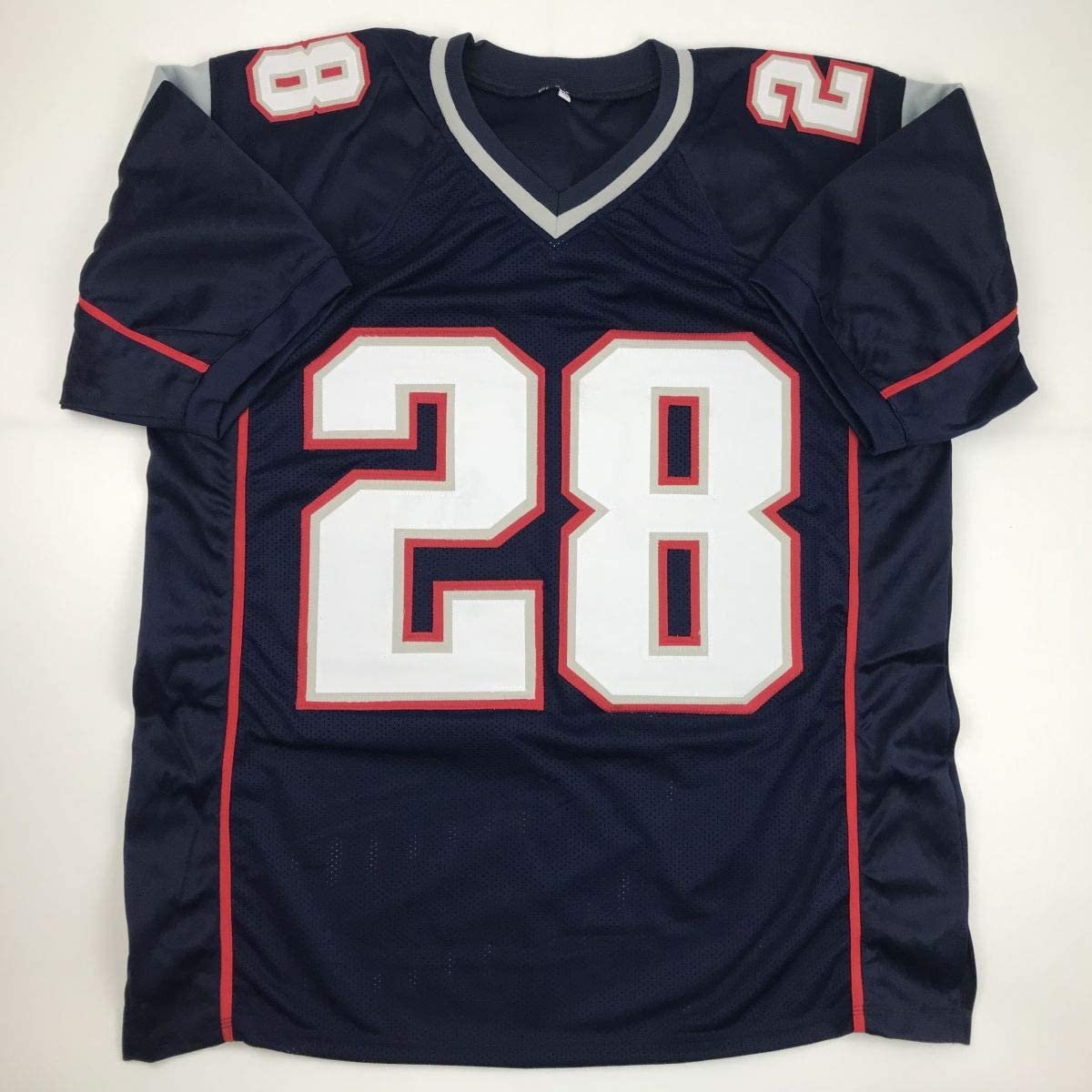Autographed/Signed James White New England Blue Football Jersey JSA COA