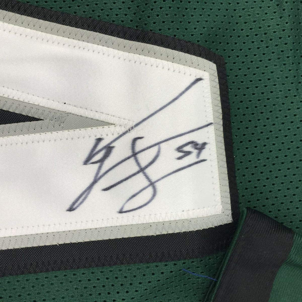 Autographed/Signed Jeremiah Trotter Philadelphia Green Football Jersey JSA COA