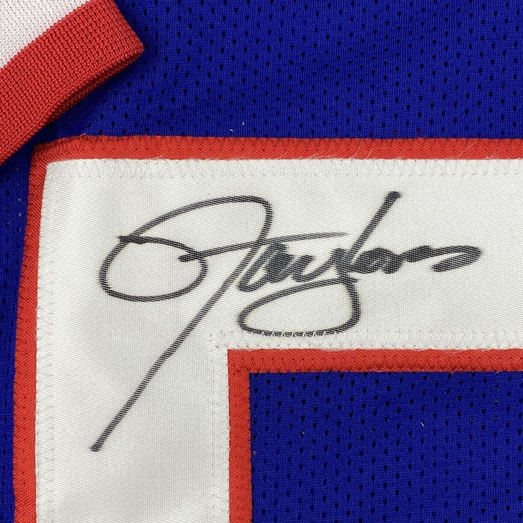 Autographed/Signed Lawrence Taylor New York Split Football Jersey Beckett BAS COA