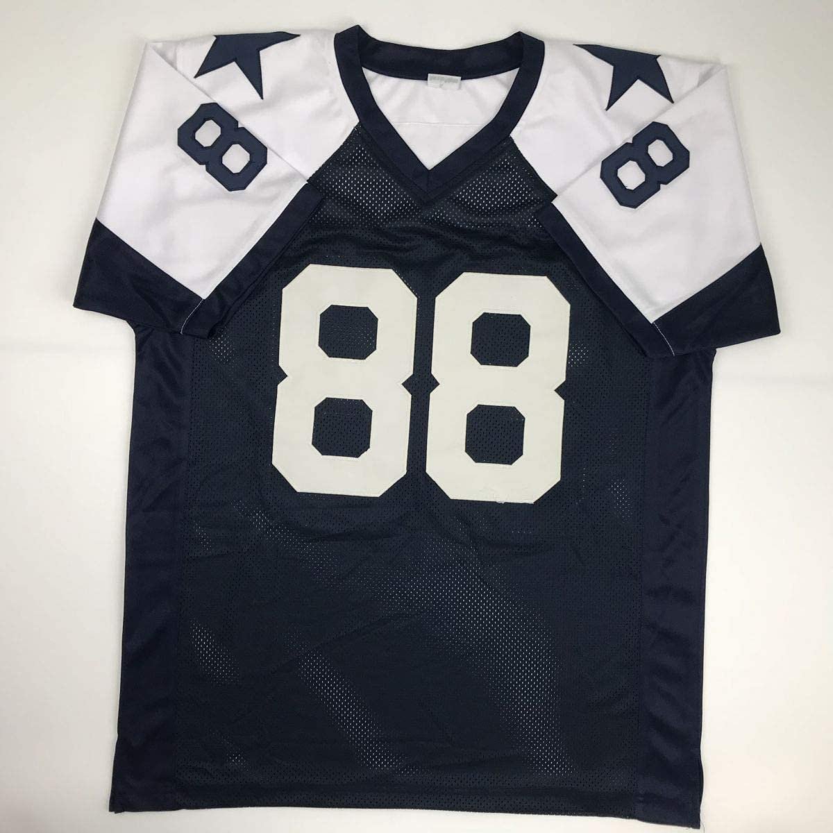 Autographed/Signed Michael Irvin Dallas Thanksgiving Day Blue Football Jersey Beckett BAS COA