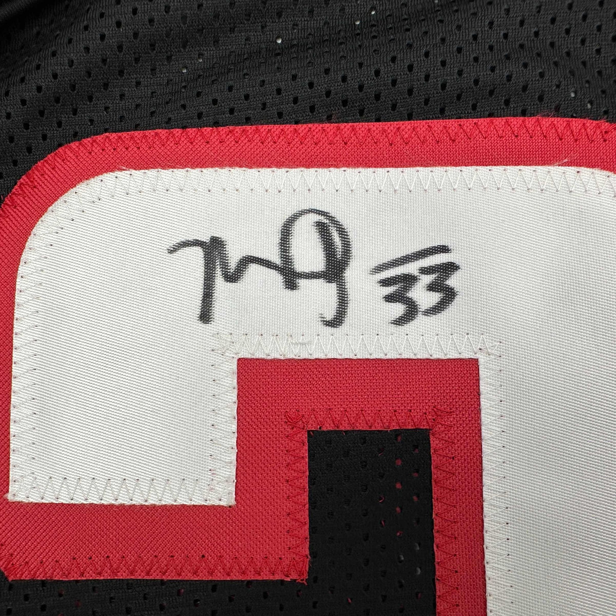 Autographed/Signed Michael Turner Atlanta Black Football Jersey Beckett BAS COA