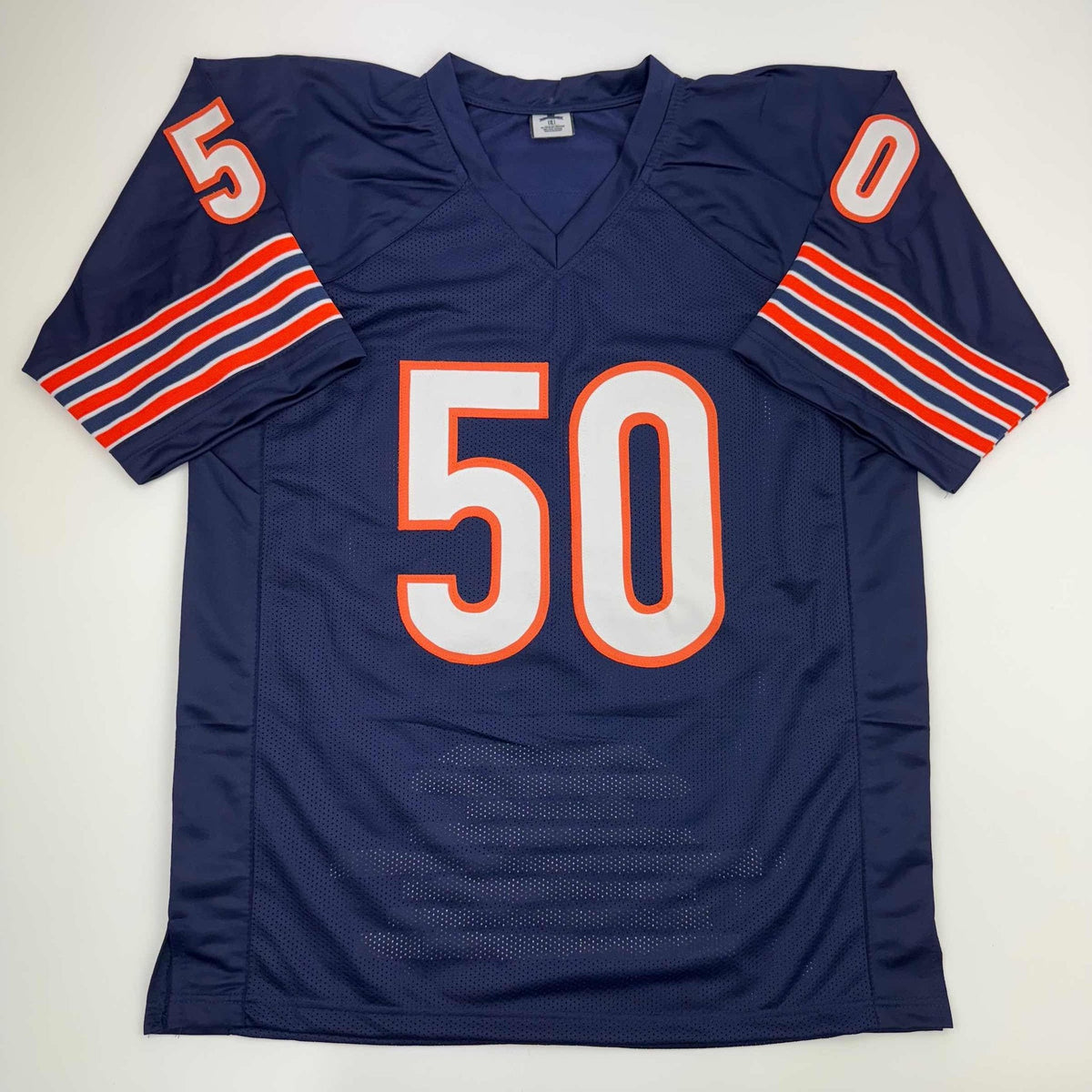 Autographed/Signed Mike Singletary Chicago Blue Stat Football Jersey Beckett BAS COA