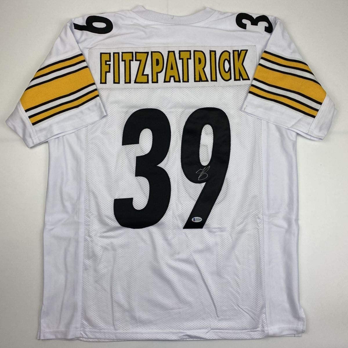 Autographed/Signed Minkah Fitzpatrick Pittsburgh White Football Jersey Beckett BAS COA