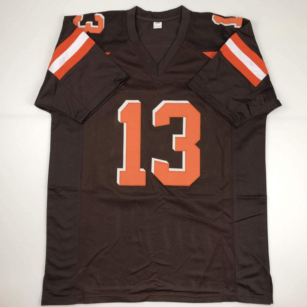 Autographed/Signed Odell Beckham Jr. Cleveland Brown Football Jersey JSA COA