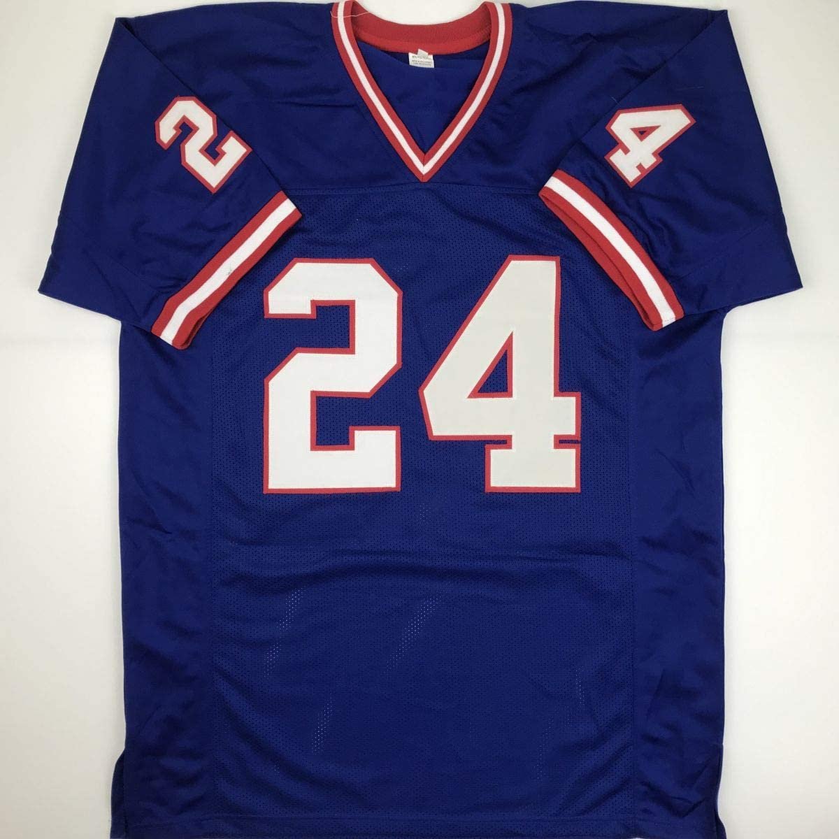 Autographed/Signed Ottis Anderson New York Blue Football Jersey JSA COA