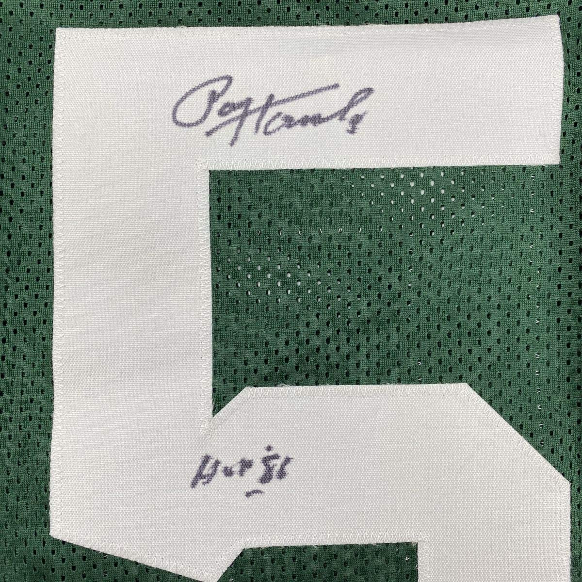 Autographed/Signed Paul Hornung HOF 86 Green Bay Green Football Jersey JSA COA