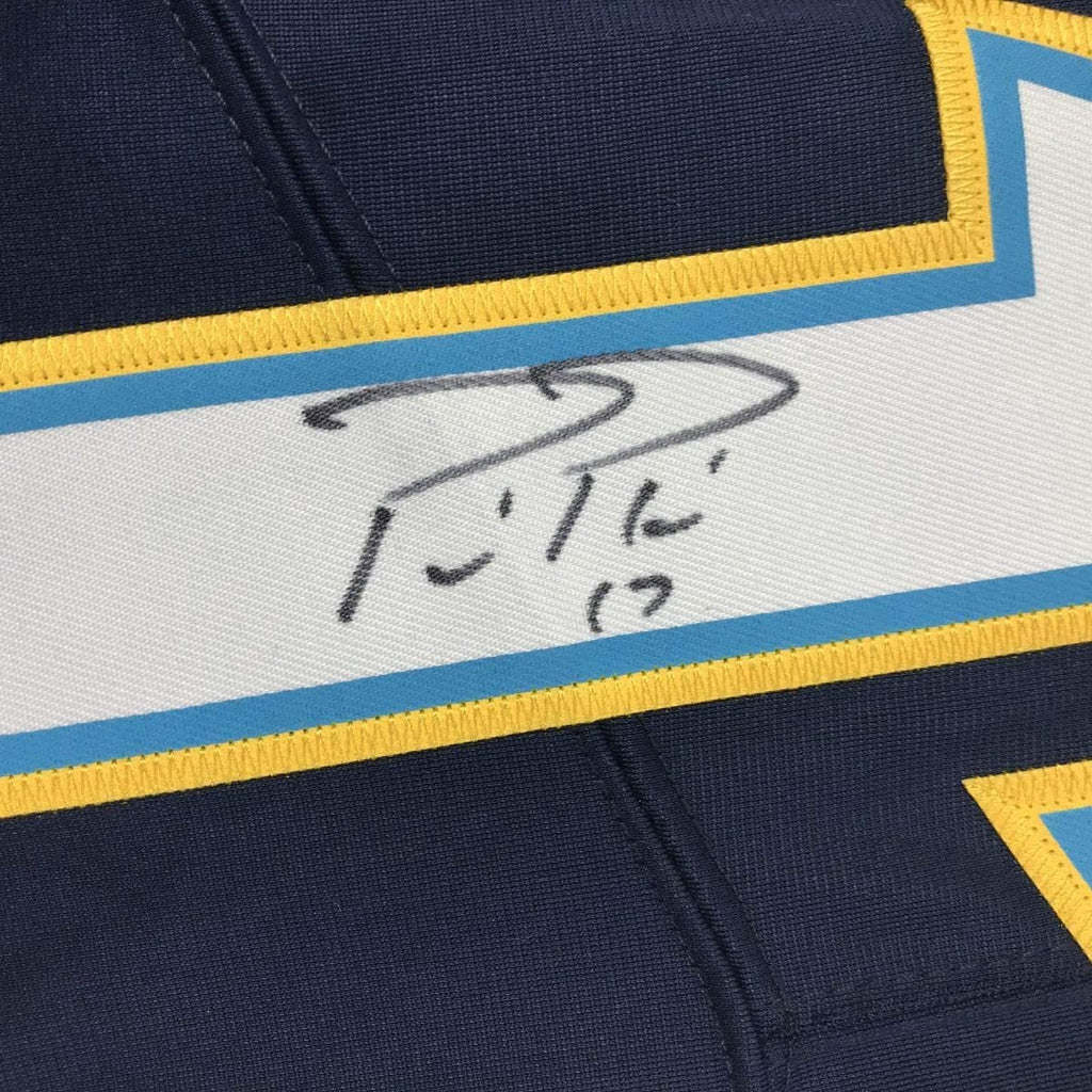 Autographed/Signed Philip Rivers Los Angeles LA Dark Blue Football Jersey Beckett BAS COA