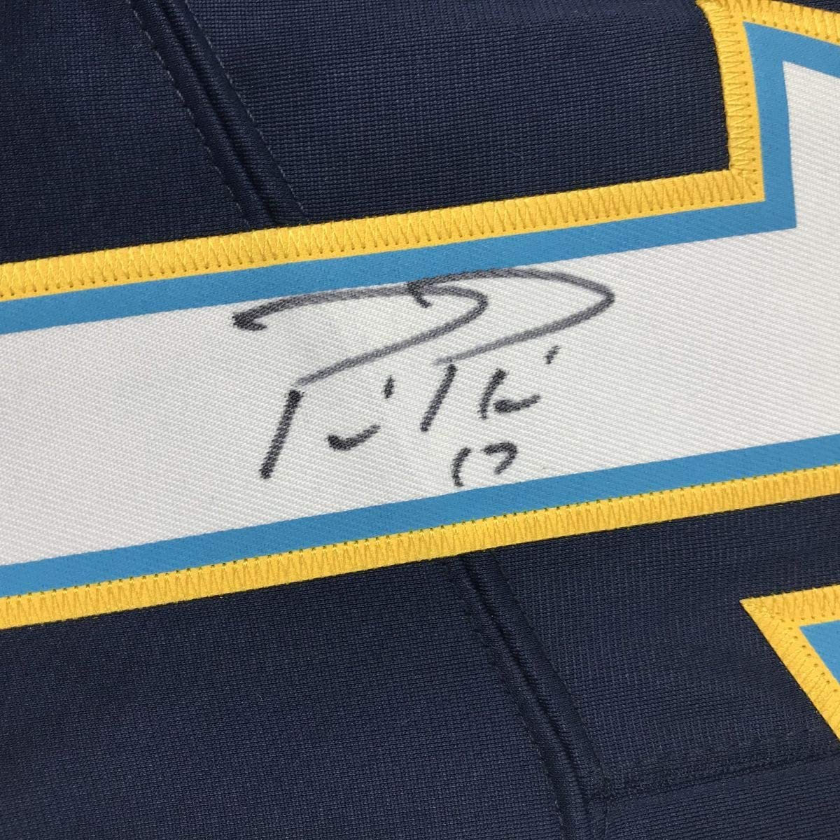 Autographed/Signed Philip Rivers Los Angeles LA Dark Blue Football Jersey Beckett BAS COA