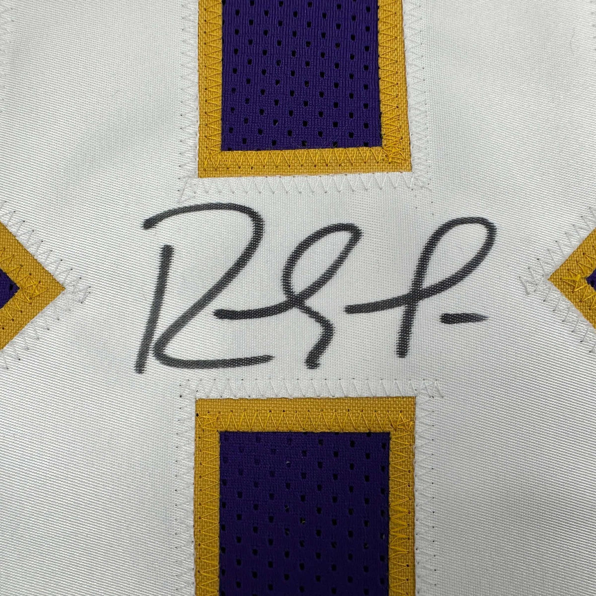 Autographed/Signed Randy Moss Minnesota Purple Football Jersey Beckett BAS COA